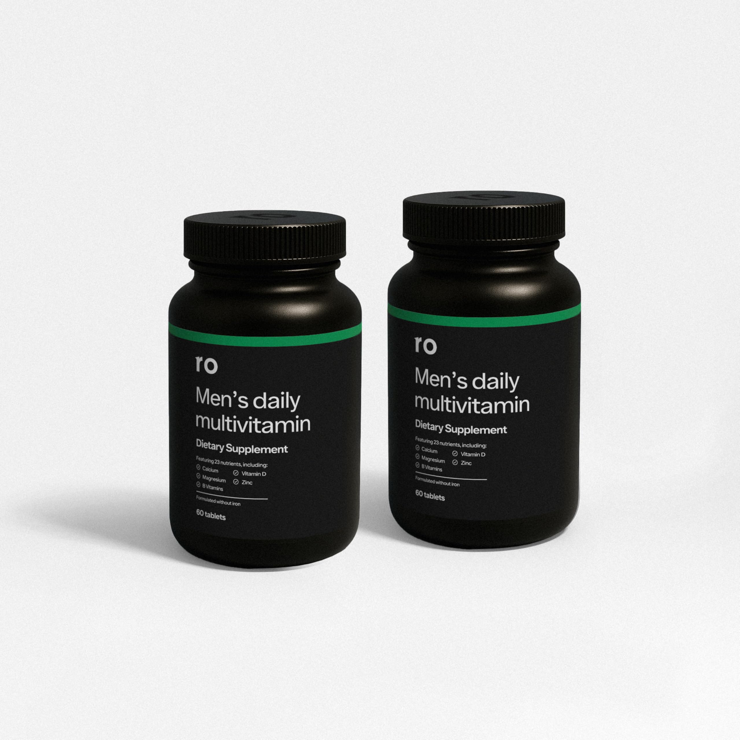 Ro Daily Multivitamin for Men bottle supports daily energy and wellness.
