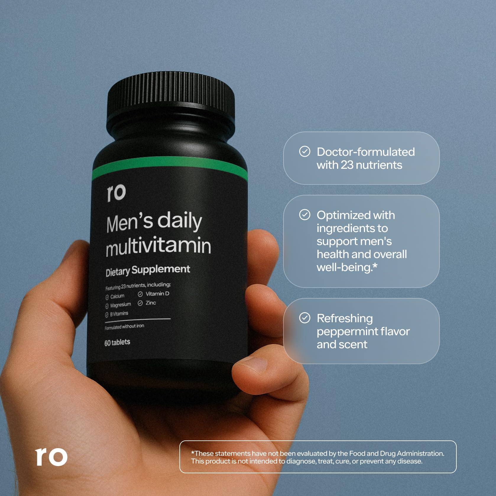 Ro Daily Multivitamin for Men tablets ready for daily use.