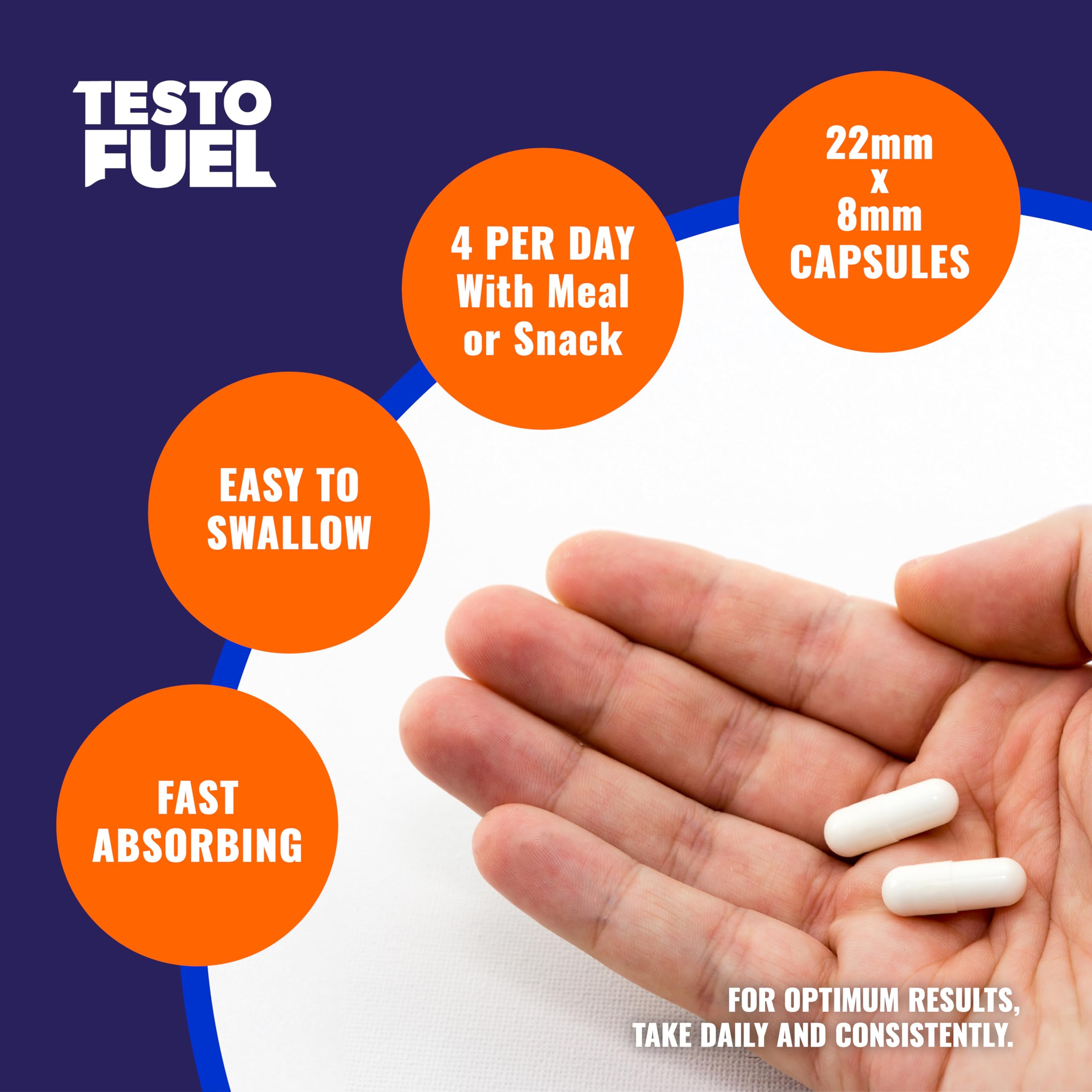 ROAR AMBITION TestoFuel pour pills image implies quick supplementation during training.