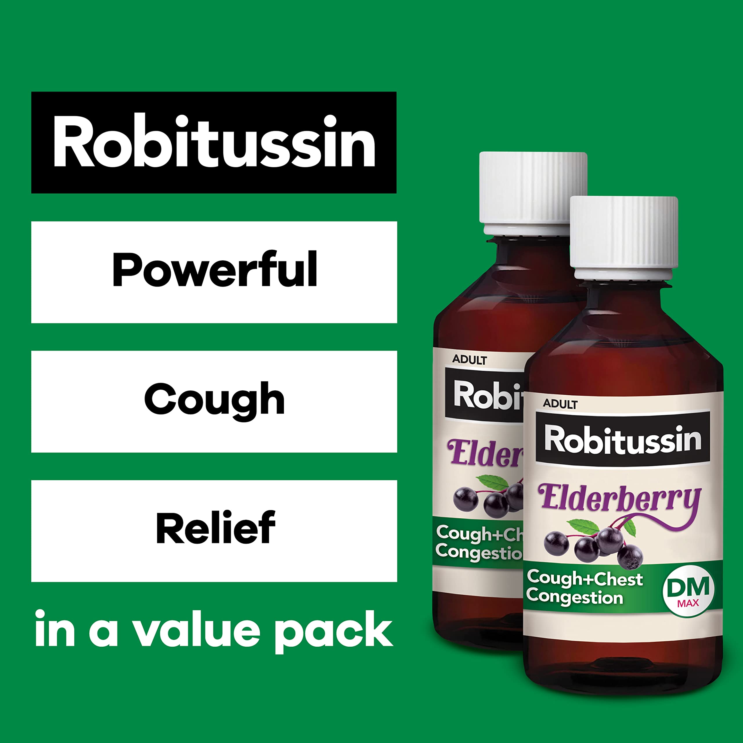 Robitussin Elderberry flavor close-up emphasizes natural taste