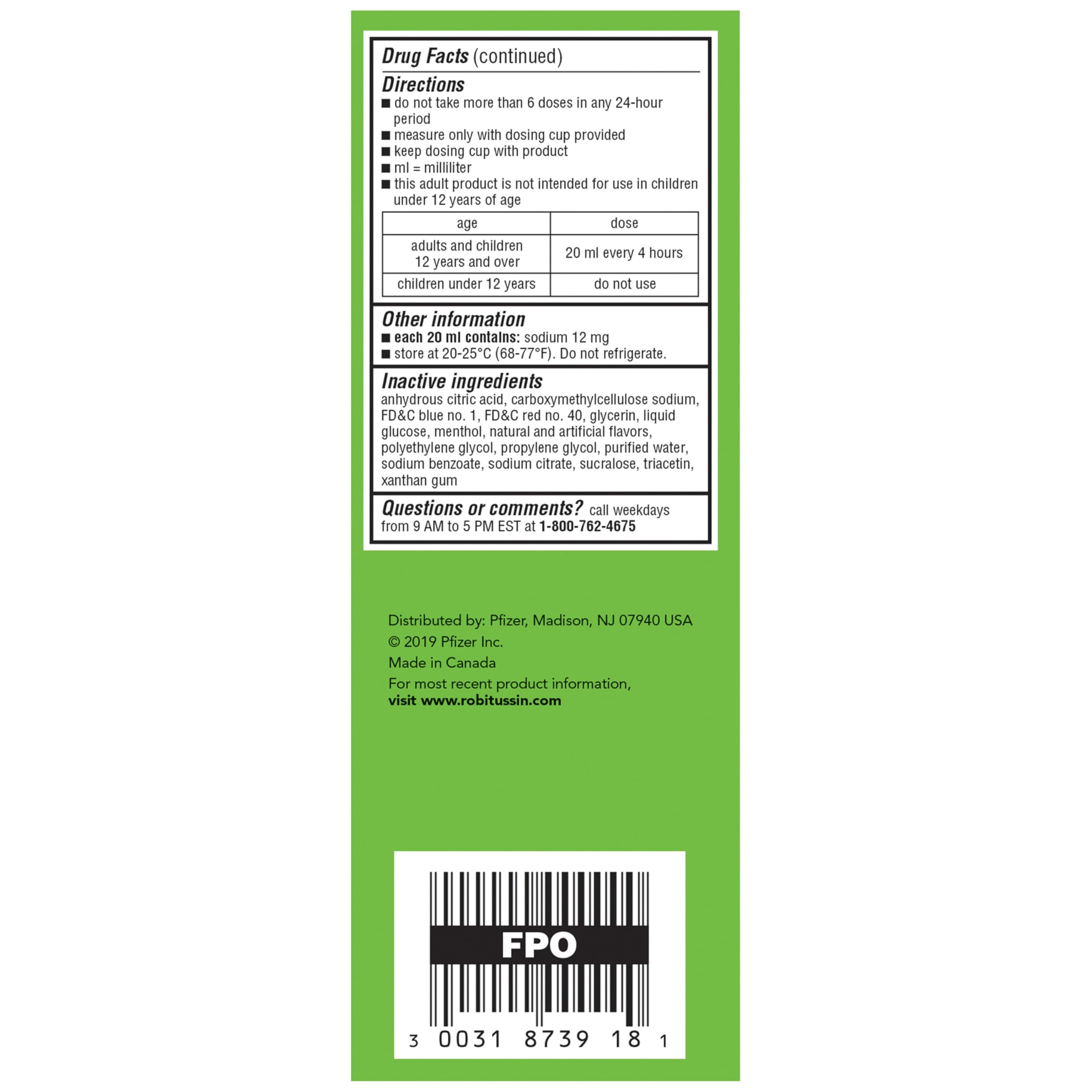 Robitussin liquid-expectorant for chest congestion in action