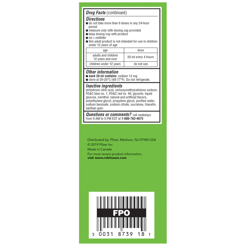 Robitussin liquid-expectorant for chest congestion in action
