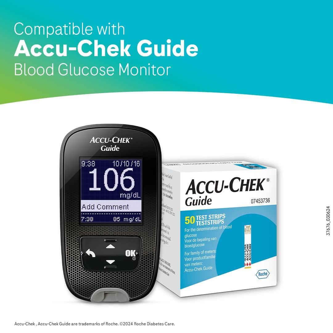 Roche Accu-Chek Guide 50ct box open for quick access