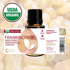 Rocky Mountain Oils frankincense bottle with dropper for easy dispensing