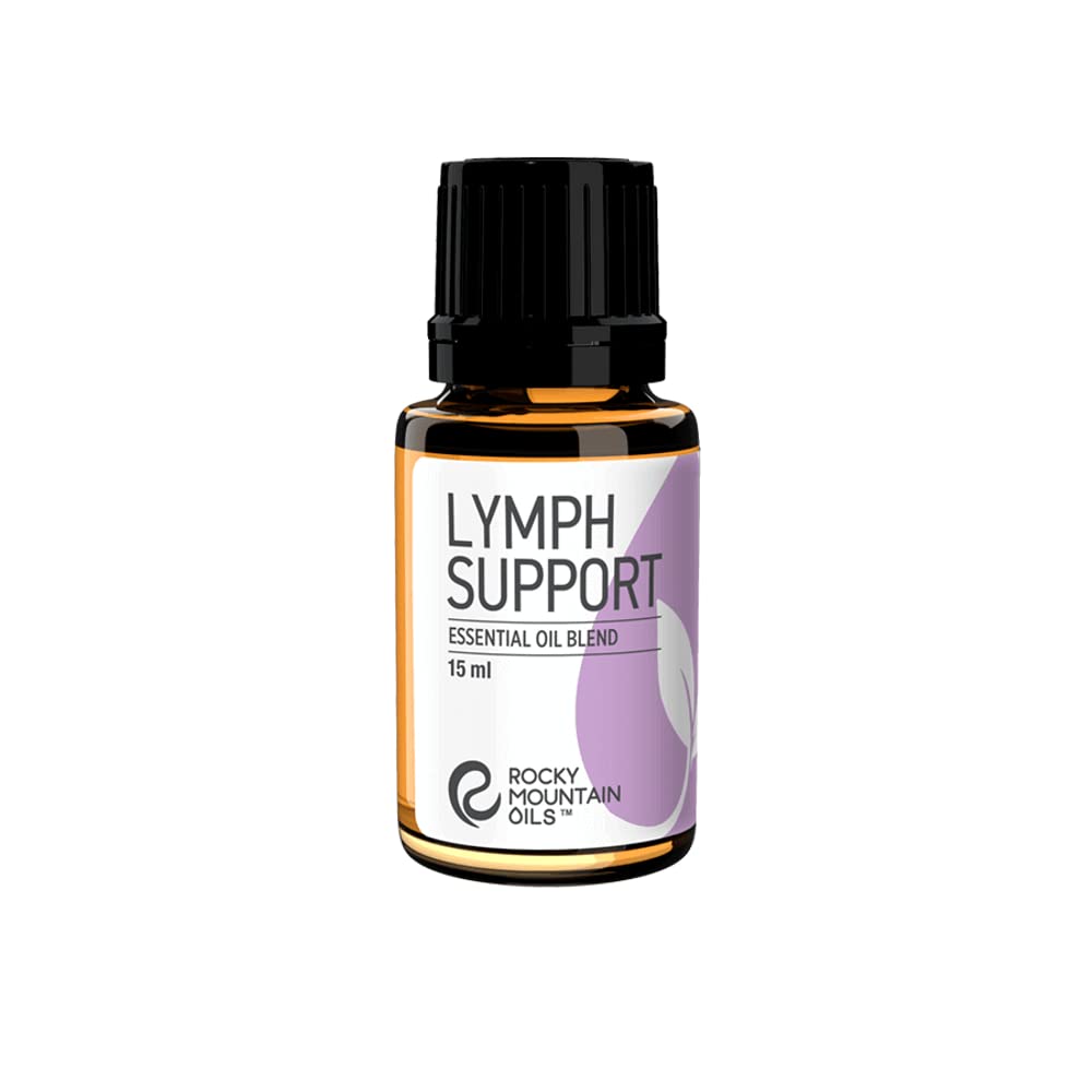 Rocky Mountain Oils Lymph Support bottle front—calming scent for relaxation.