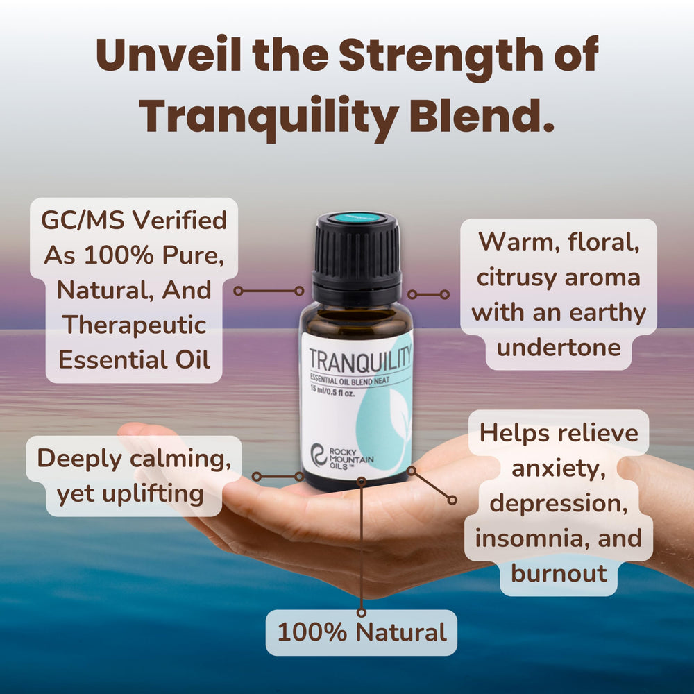 Rocky Mountain Oils Tranquility pillow spray for a peaceful night’s rest