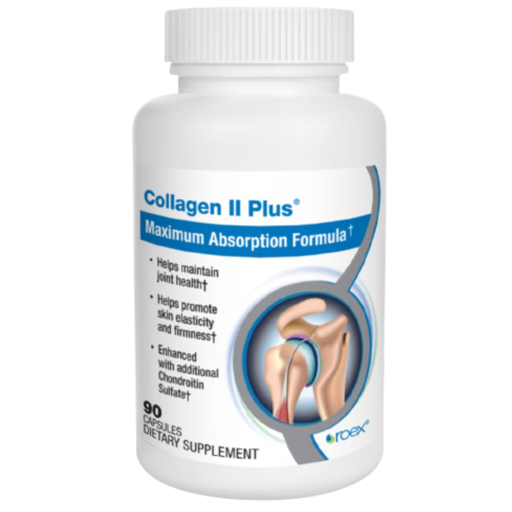 Roex Collagen II Plus bottle for daily joint support and skin nourishment.