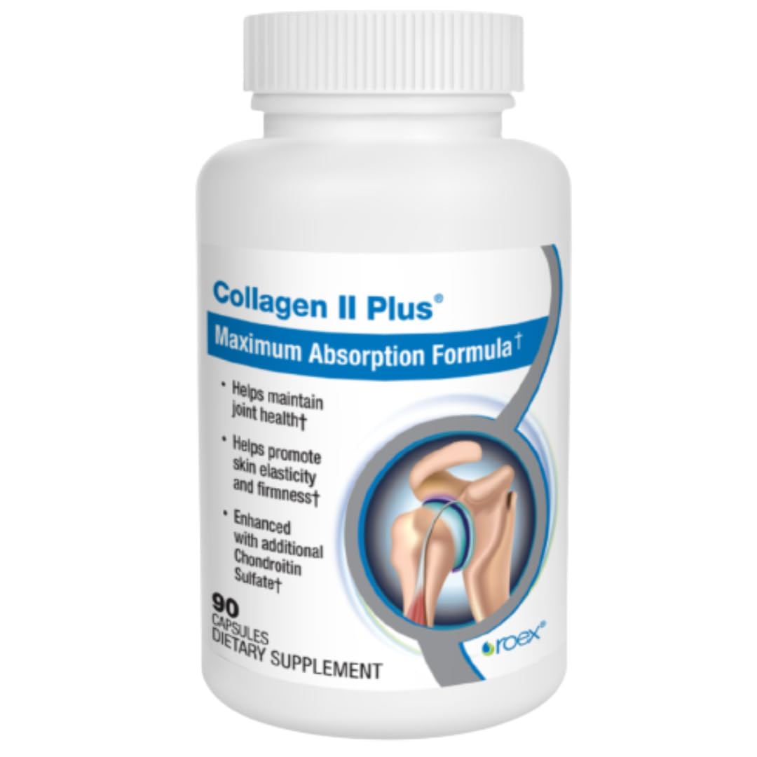 Roex Collagen II Plus bottle for daily joint support and skin nourishment.
