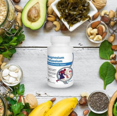 Roex Magnesium Potassium packaging label highlighting essential minerals.