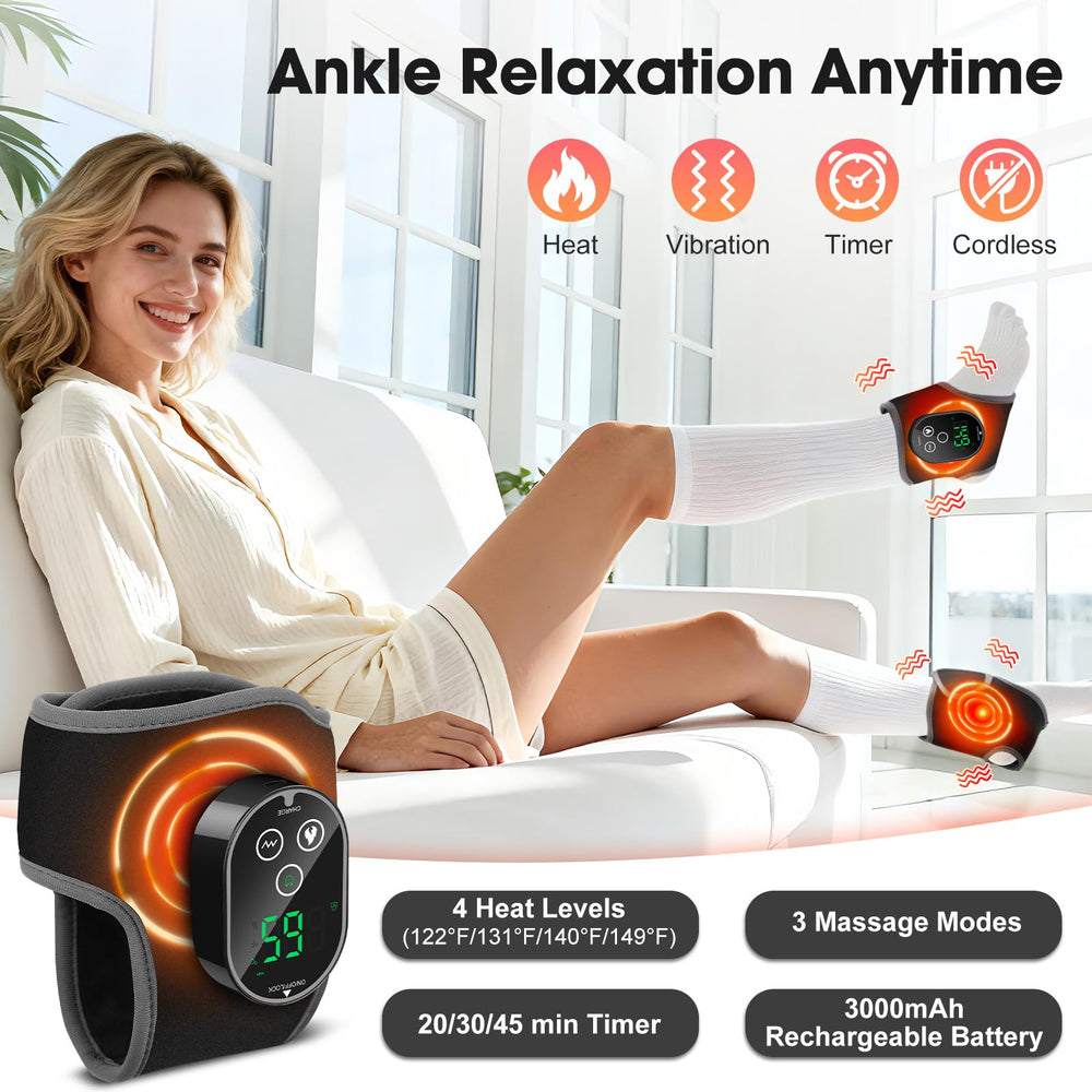 ROHVEMJ ankle wrap with 4 heat levels for personalized comfort