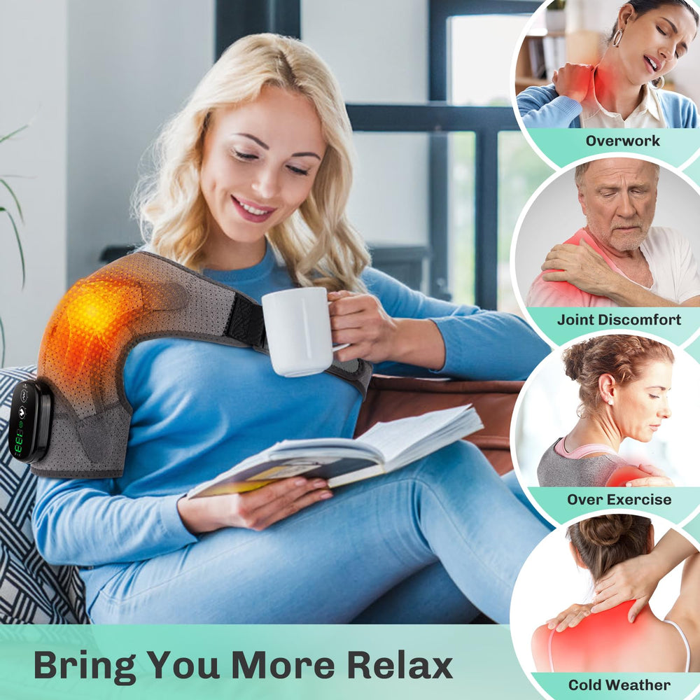 ROHVEMJ shoulder wrap heat level controls allow customized comfort during daily use