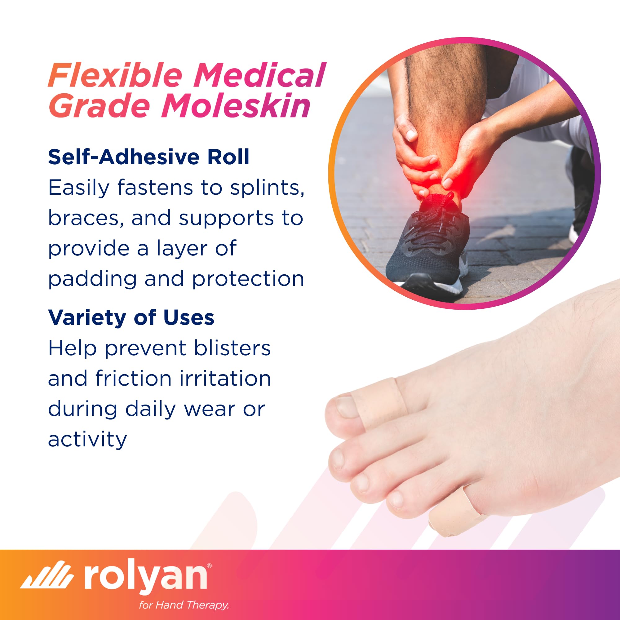 Rolyan moleskin product contains latex; allergy caution advised for users