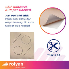 Rolyan moleskin self-adhesive backing ready to attach to braces and splints for protection