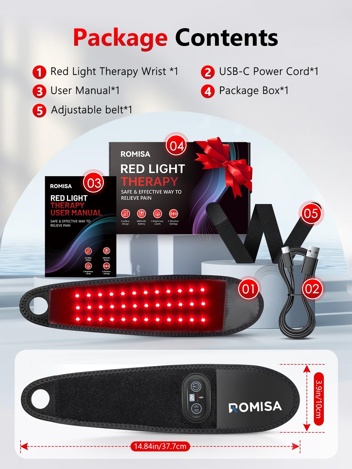 ROMISA built-in 20-minute auto-off for safe, hands-free therapy sessions.