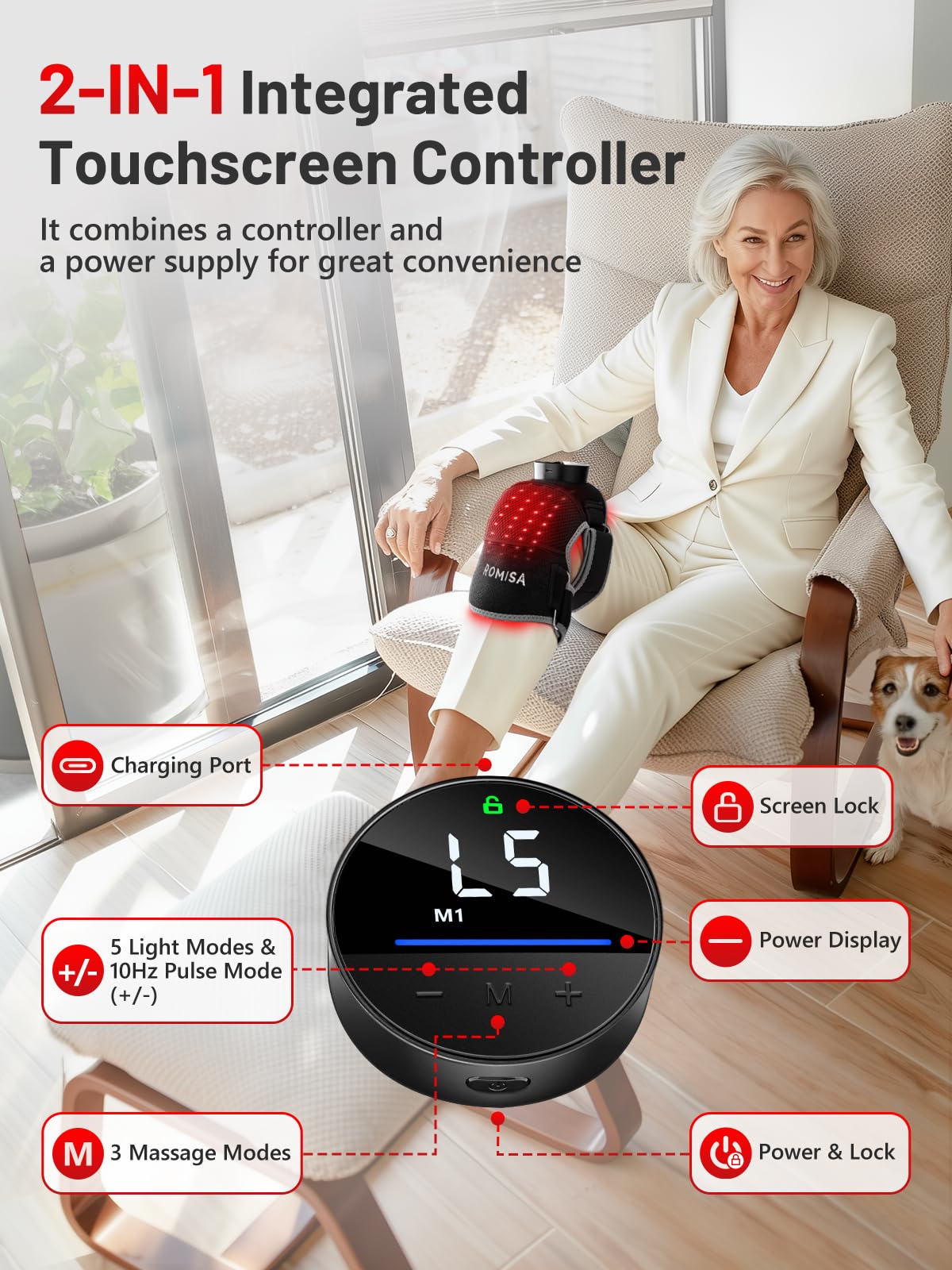 ROMISA cordless battery pack, freedom to therapy anywhere.
