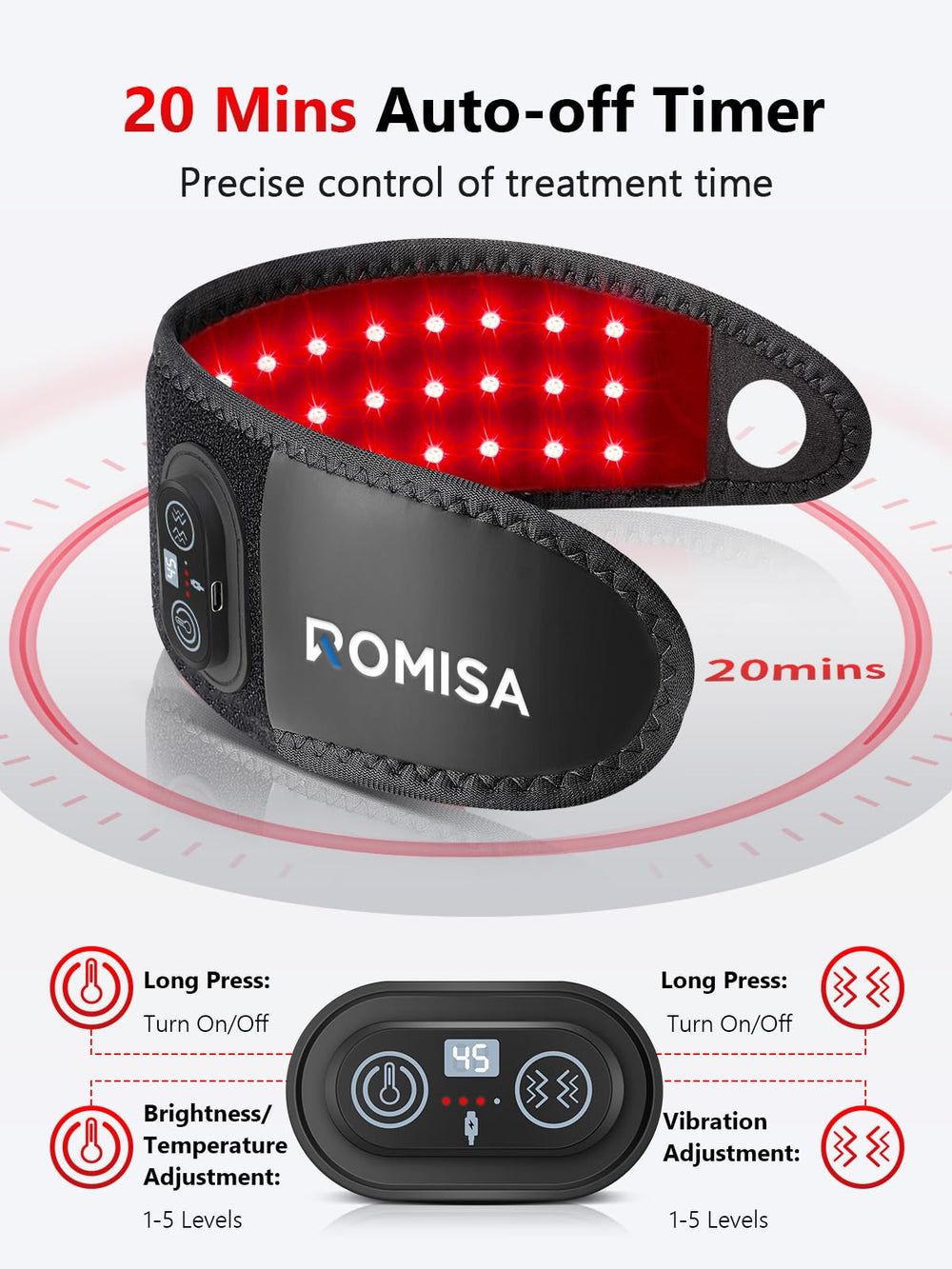 ROMISA velvet-soft fit wrist wrap providing comfortable, adjustable support.