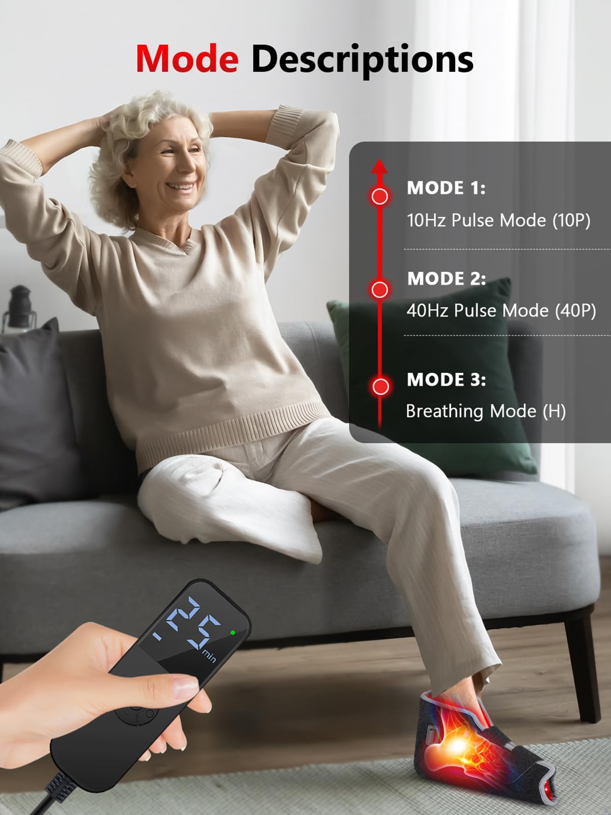 ROMISA heating function delivers warmth from inside out for comfortable foot relaxation