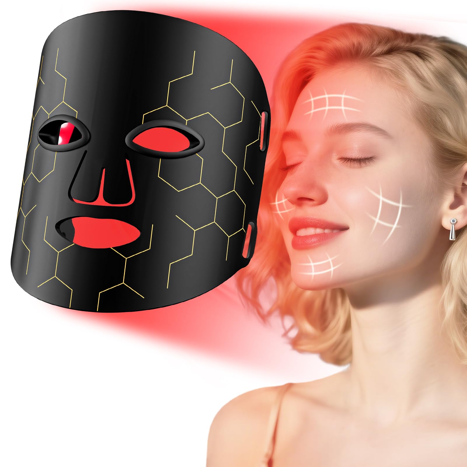 ROMISA red light mask with eight modes for enhanced skin vitality.