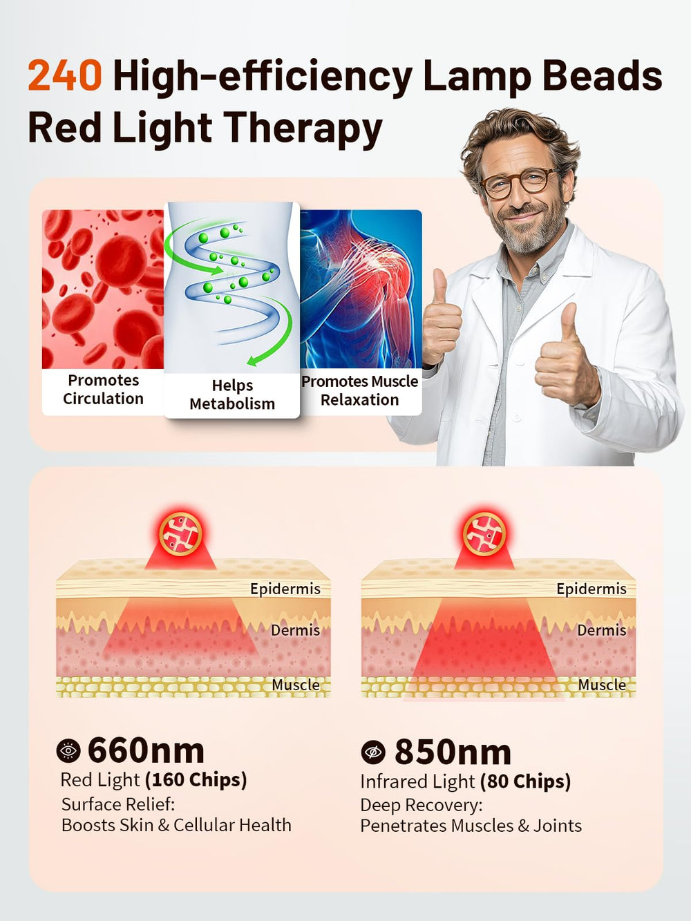 ROMISA red light belt USB-C port for easy recharging on the go