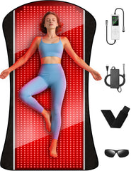 ROMISA red light therapy mat showing full-body coverage for home wellness sessions