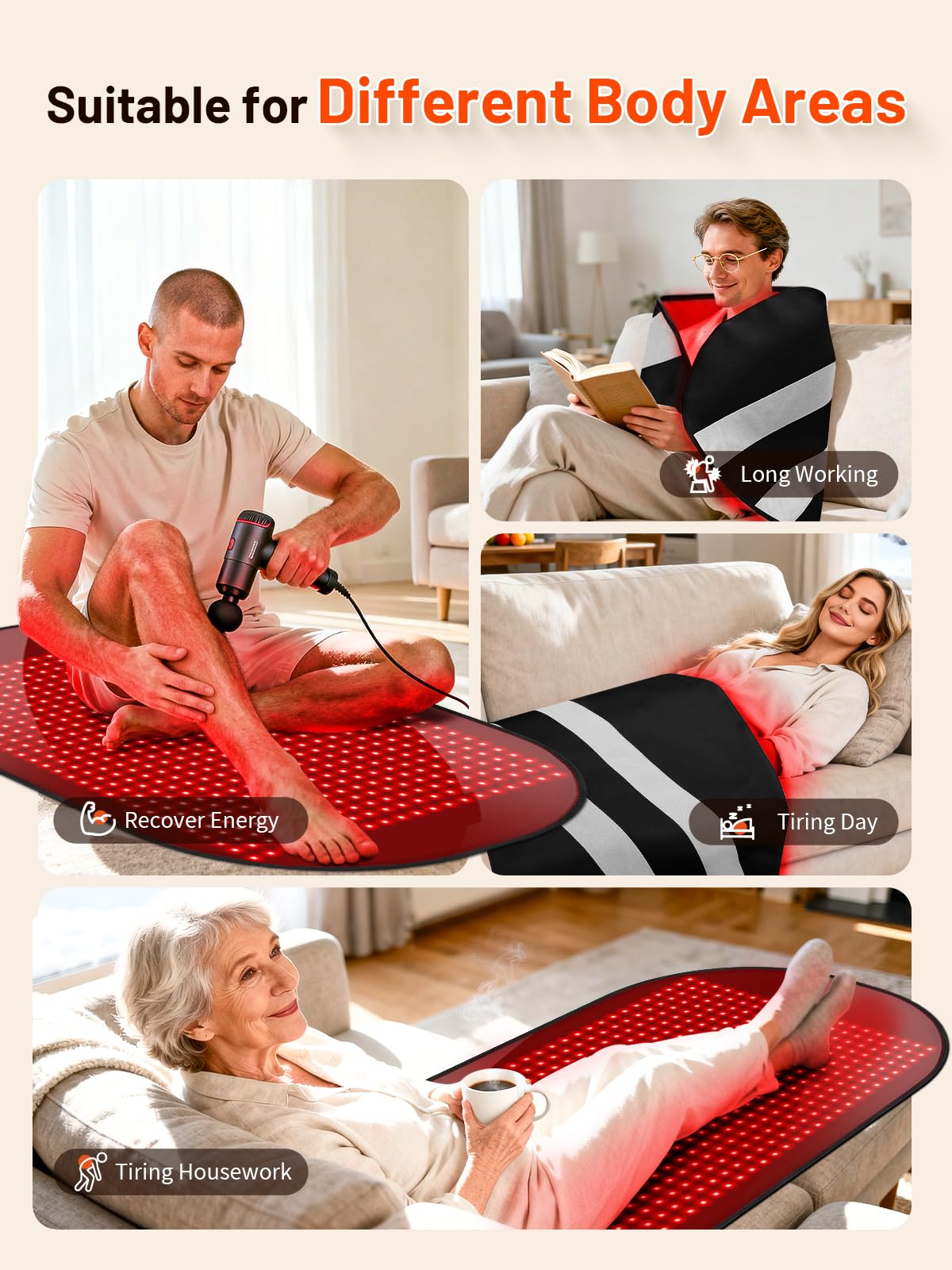 ROMISA red light therapy mat with remote control for easy session control.