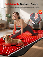 ROMISA therapy blanket on couch demonstrates convenient full-body use at home