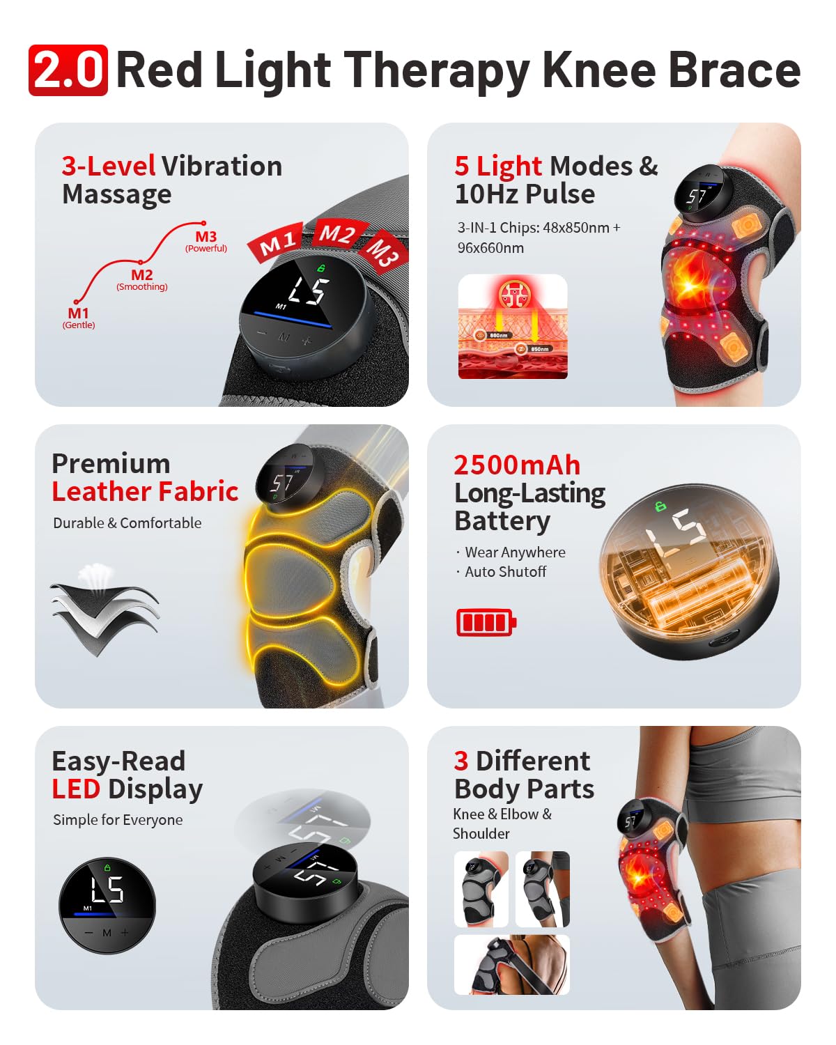 ROMISA Upgraded PRO knee brace side view for easy daily wear