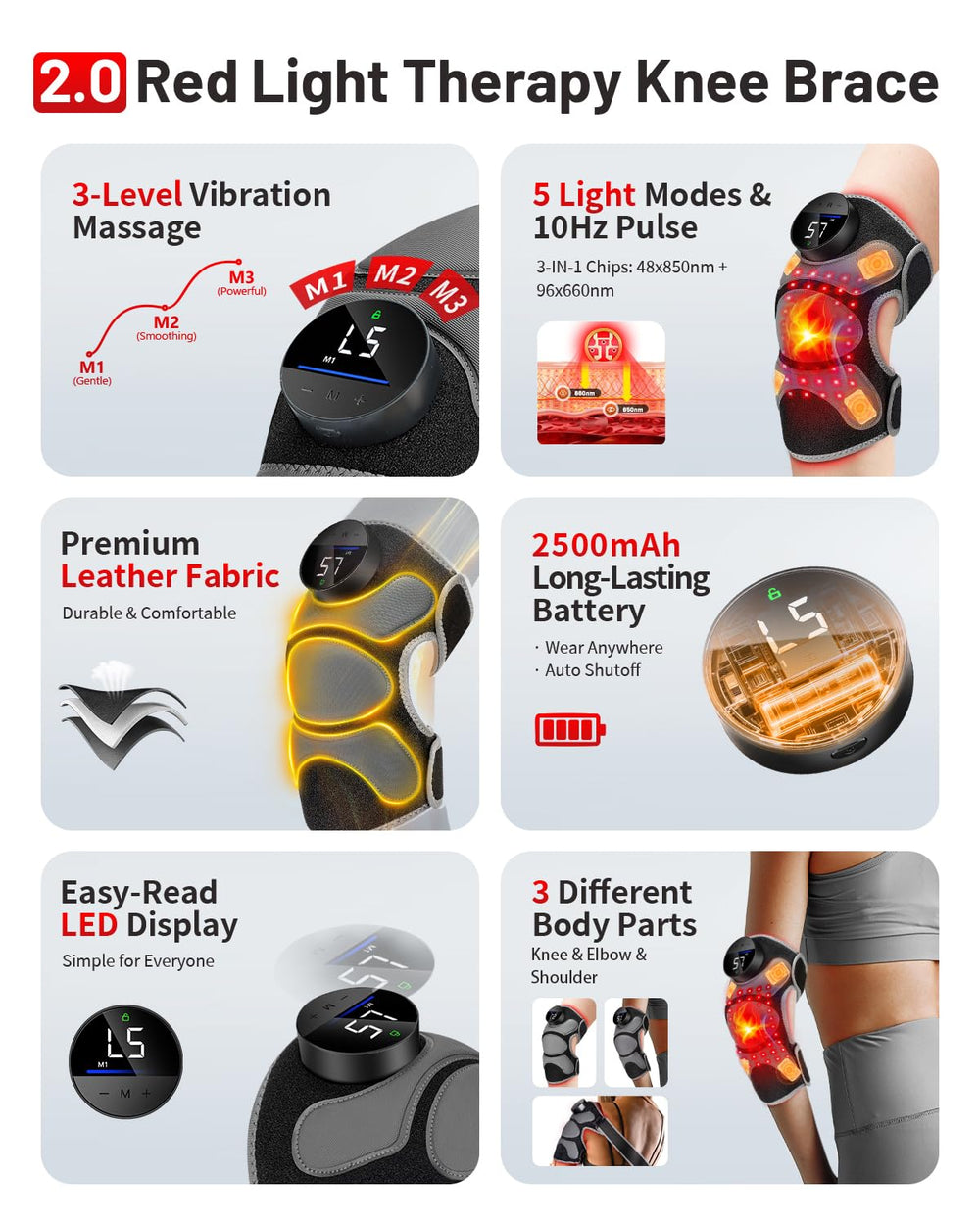 ROMISA Upgraded PRO knee brace side view for easy daily wear
