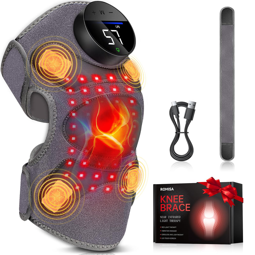ROMISA Upgraded PRO knee brace with 4-zone massage for targeted relief.