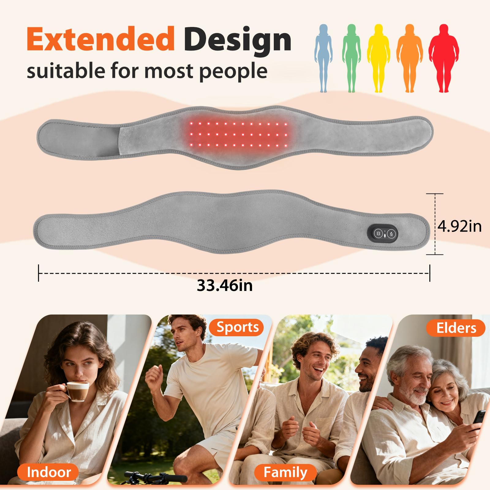 ROMYSE 33.4-inch length offers flexible positioning and ergonomic use.