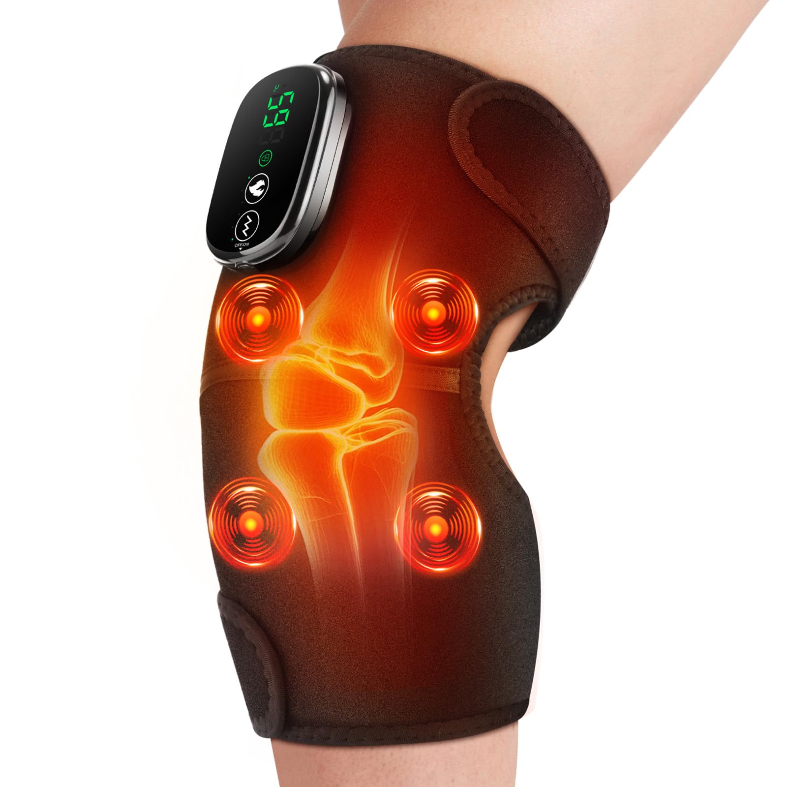 ROMYSE heated knee brace with heating and massage for targeted relief