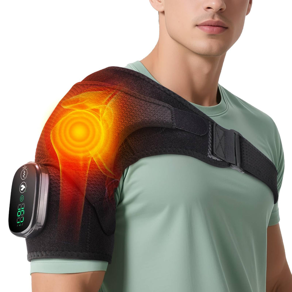 ROMYSE shoulder heating pad with massage for targeted shoulder comfort and relief.