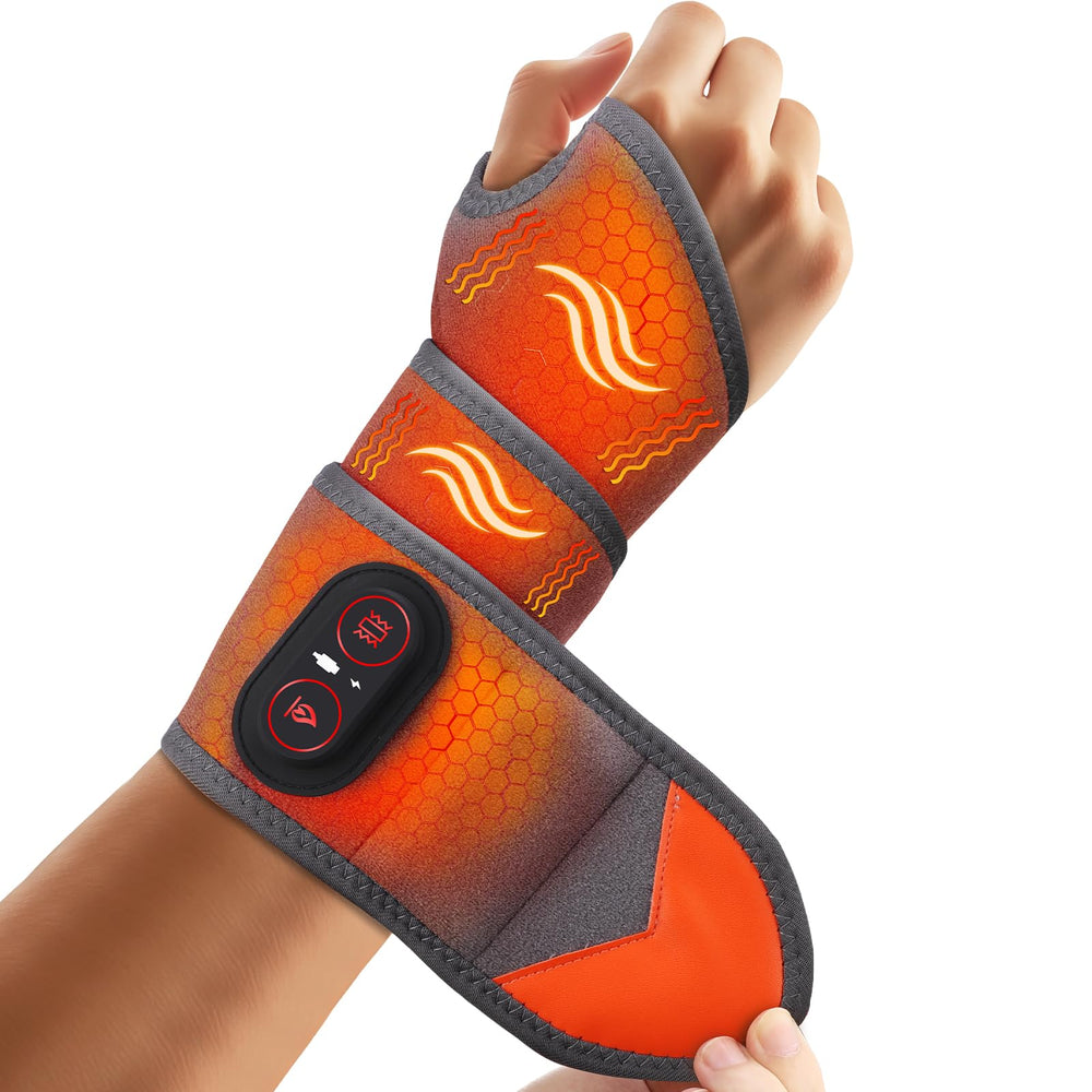 ROMYSE wrist heating pad front view showing compact design and adjustable heat