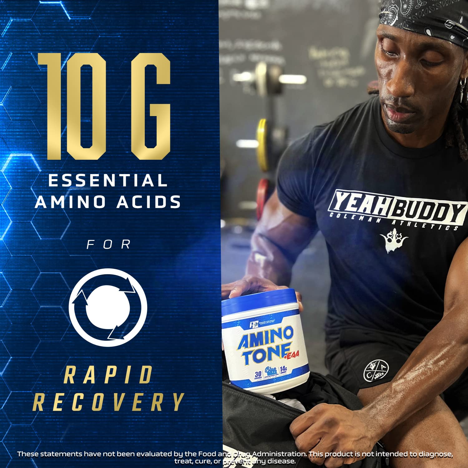 Cherry Limeade flavor label on the Ronnie Coleman Amino-Tone tub