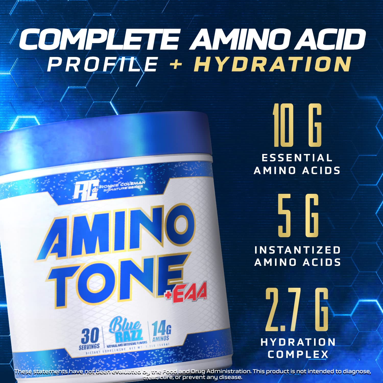 Pouring Amino-Tone EAAs into a glass for on-the-go hydration