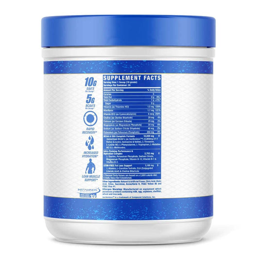 Shake scoop of Amino-Tone EAAs ready to mix for a quick amino boost