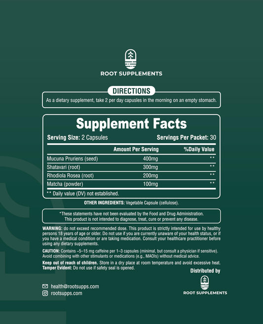 MoodLift capsules pour showing easy daily dosing for balanced energy.