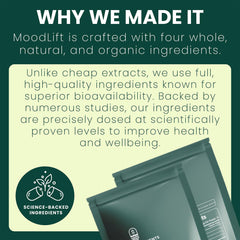 MoodLift packaging front view showing brand and product benefits.