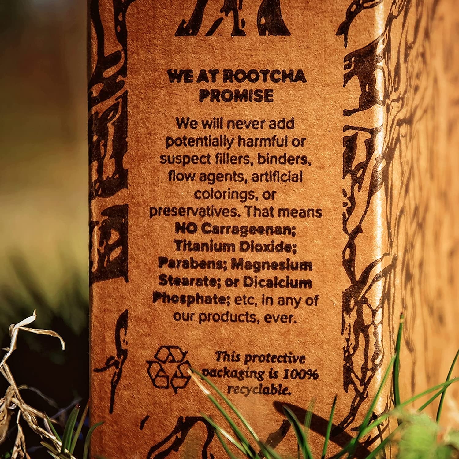 Rootcha Potent & Pure Magnesium Zinc test results badge conveys transparency.