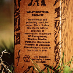 Rootcha Potent & Pure Magnesium Zinc test results badge conveys transparency.