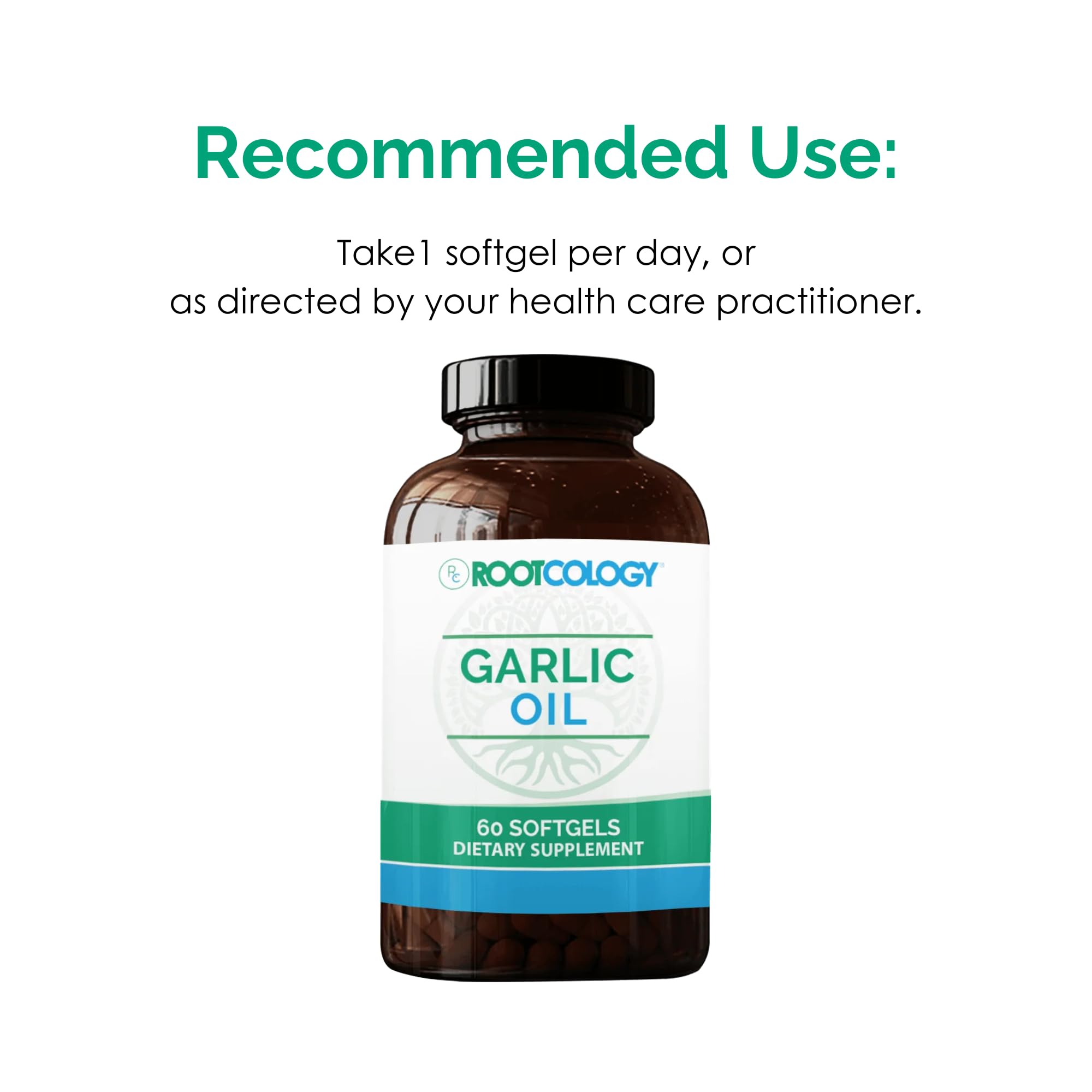 Rootcology 60 softgels bottle indicates quantity for month-long use.
