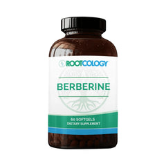 Rootcology Berberine softgel bottle ready for daily wellness support.