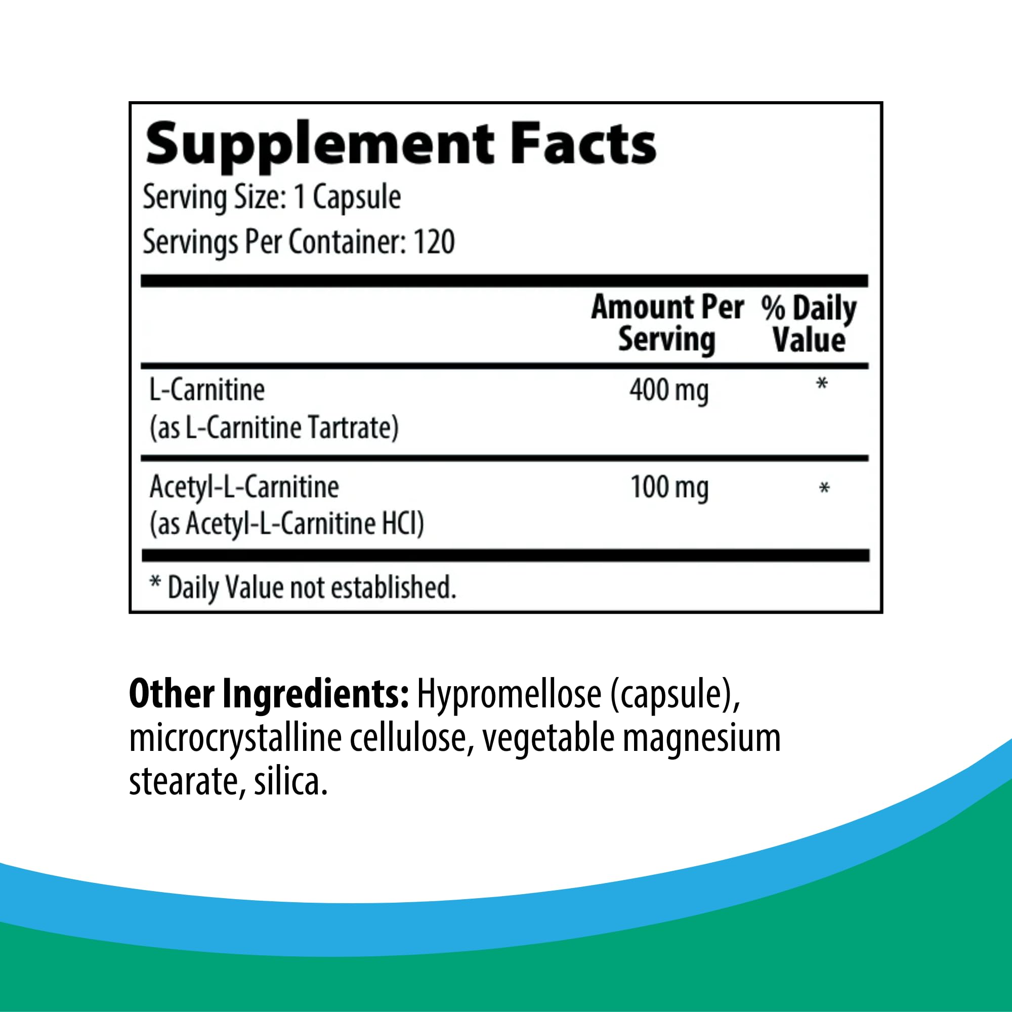 Close-up of Rootcology Carnitine Blend capsules with L-Carnitine and Acetyl-L-Carnitine.