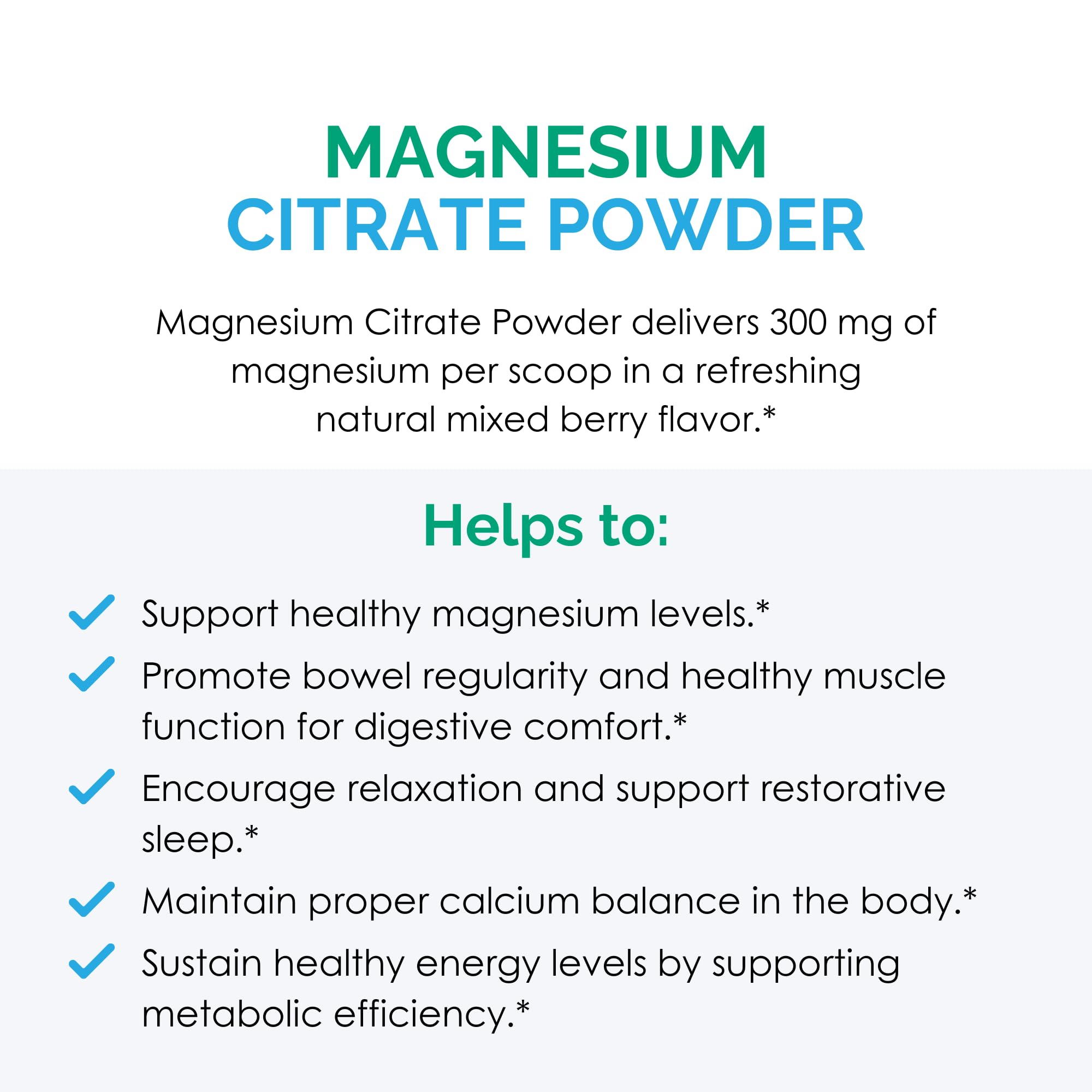 Rootcology magnesium citrate powder serving illustration, highlighting potential relaxation and routine use