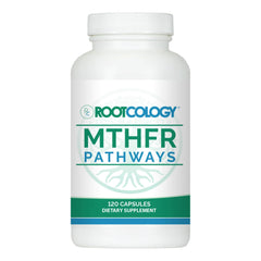 Rootcology MTHFR Pathways bottle front view supporting methylation and wellness