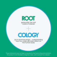Lifestyle scene with Rootcology bottle in a calm kitchen