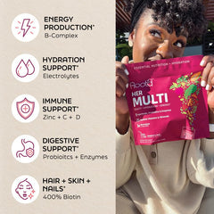 Root'd 9 organic superfoods label highlights natural ingredients