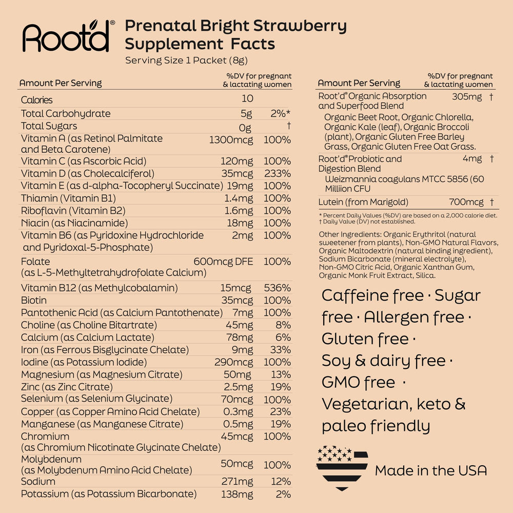 Root'd Prenatal Powder eco program symbol for planet impact