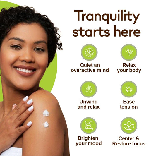 Rooted In Tranquility cream jar with calming, skin-friendly formula.