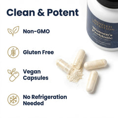Rooted Intuition Women's Probiotic packaging box displayed on a clean countertop